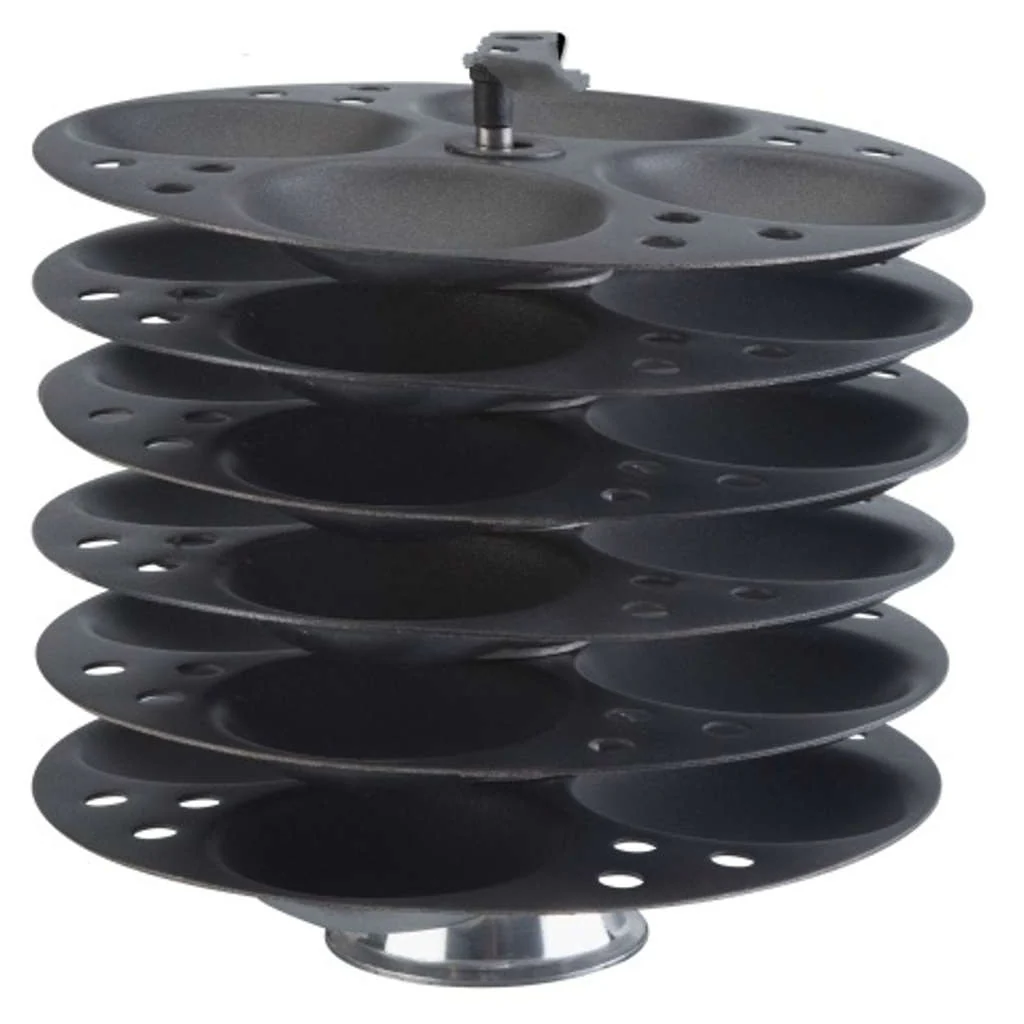 Anantha Nonstick Idli Stand 6 Plates Black