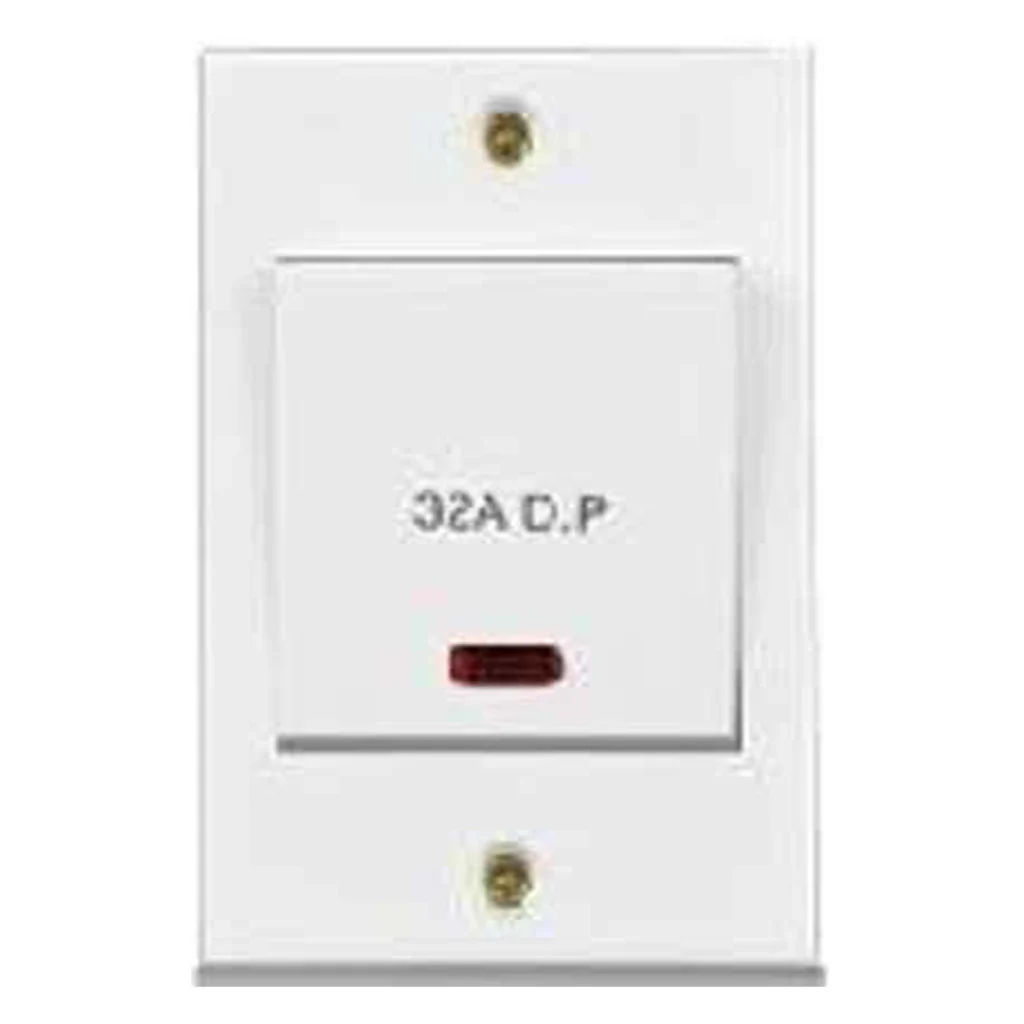 Anchor Penta PC 32 A D.P Power Switch Without Fuse With Neon White 14404