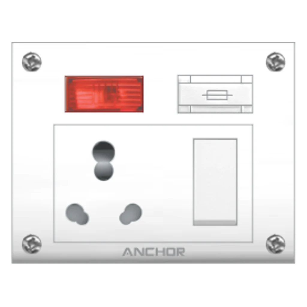 Anchor Penta Urea 6A/16A Euro Capton 5-In-1 With Fixing Holes White - Image 2