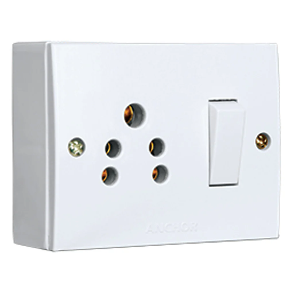 Anchor Penta Urea 6A Combinational Deluxe Switch Socket With Box White
