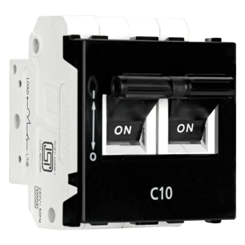 Anchor Roma Mini Modular DP MCB C Type Black