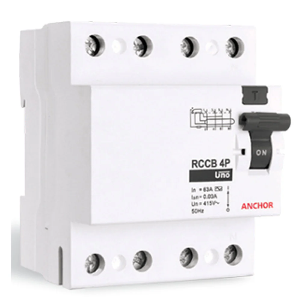 Anchor UNO Residual Current Circuit Breaker (RCCB) 4 Poles