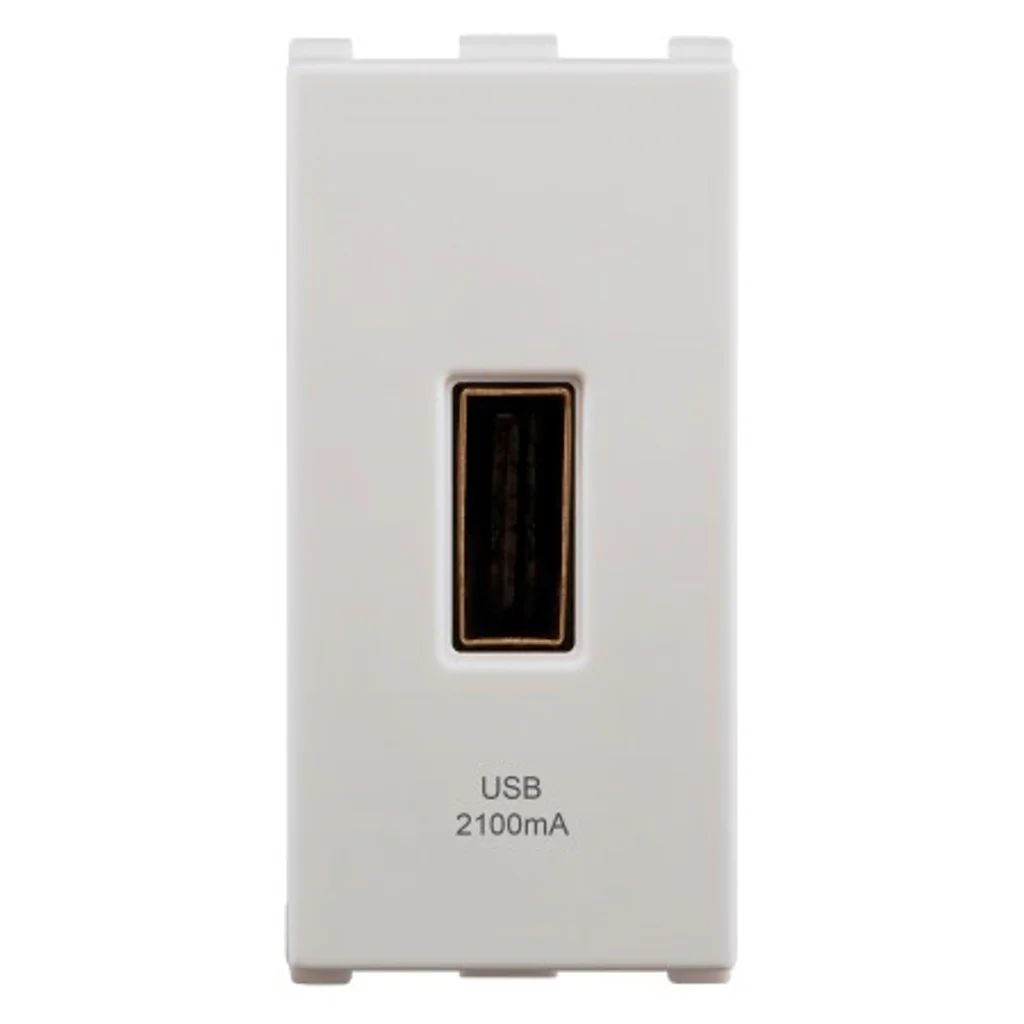 Anchor Vision USB-A Charger Single Port 2Module White WIM1341