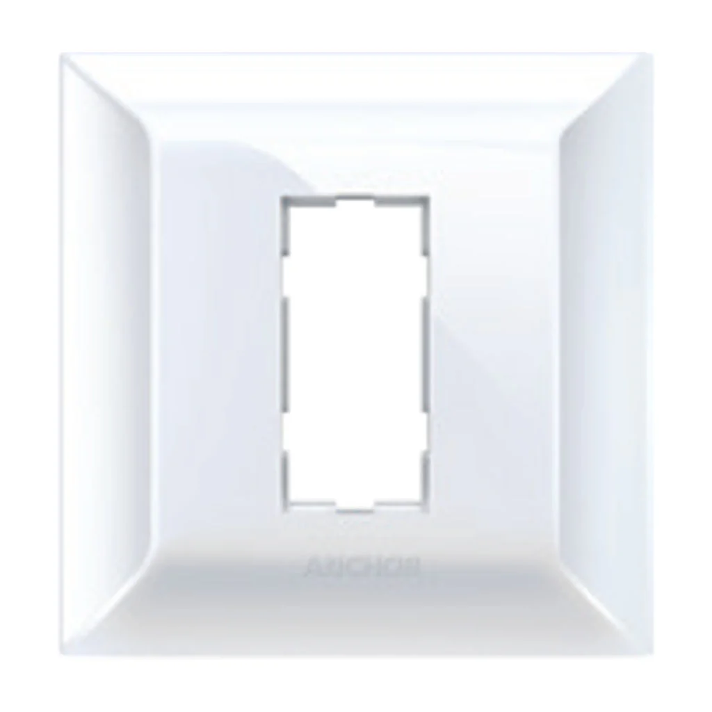 Anchor Ziva Two Plate Design Cover Plate with Base Frame 1Module White 68901