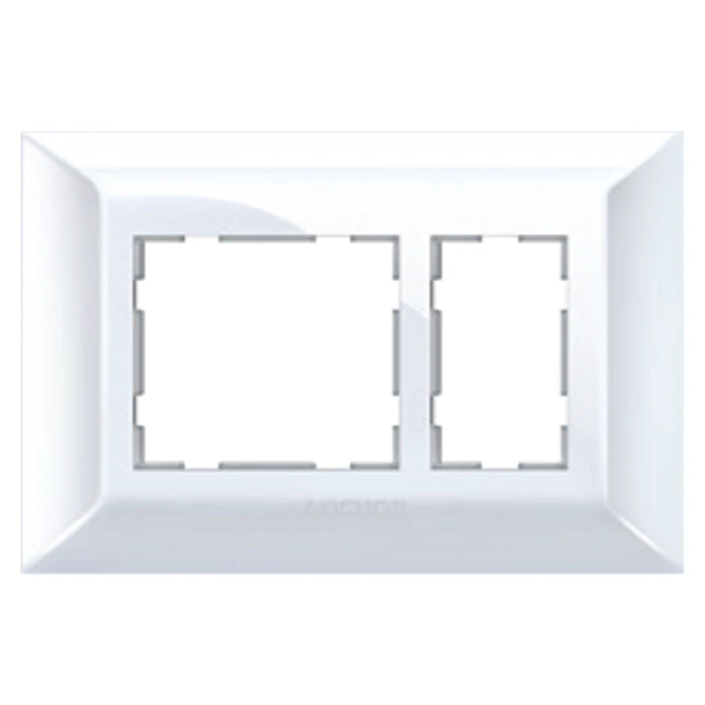 Anchor Ziva Two Plate Design Cover Plate with Base Frame 3Module White 68903