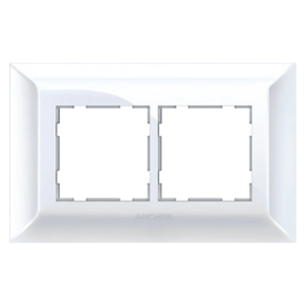 Anchor Ziva Two Plate Design Cover Plate with Base Frame 4Module White 68904