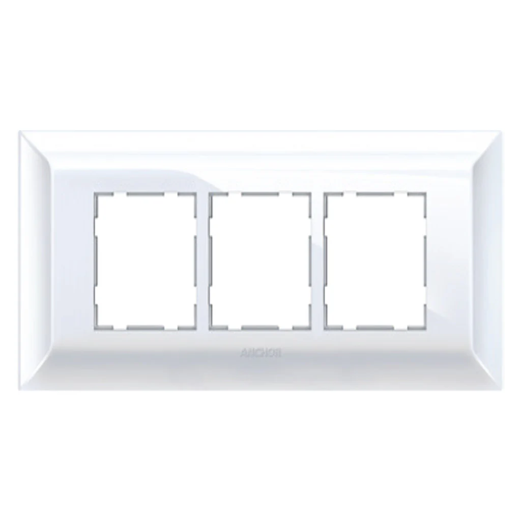 Anchor Ziva Two Plate Design Cover Plate with Base Frame 6Module White 68906