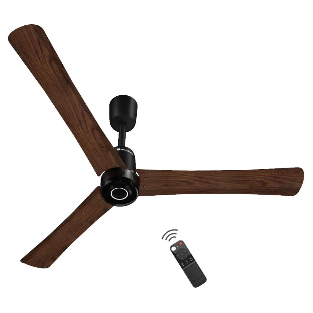 Atomberg Renesa Elite Wooden BLDC Ceiling Fan With Remote Control & LED Indicators 1200mm Dark Walnut