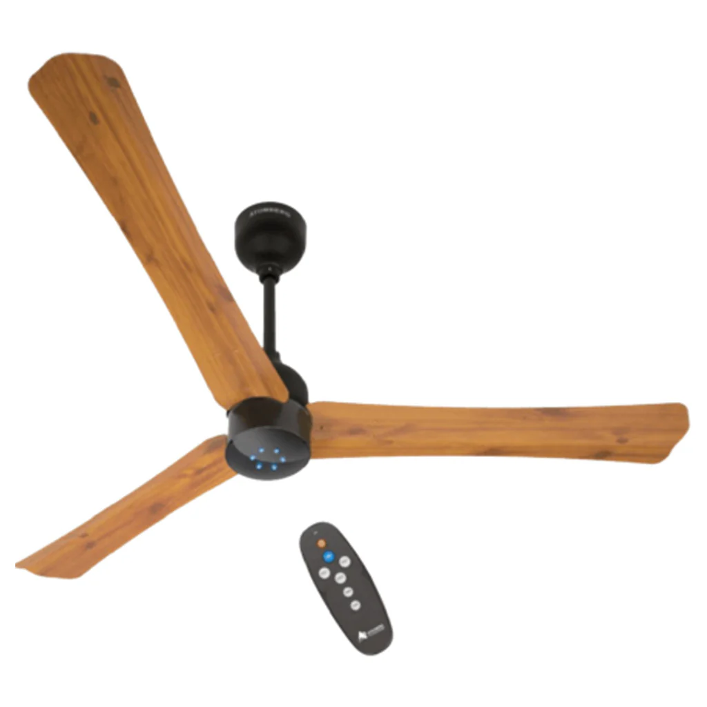 Atomberg Renesa Smart Plus IOT Enabled Ceiling Fan With BLDC Motor And Remote 1200mm Golden Oak Wood