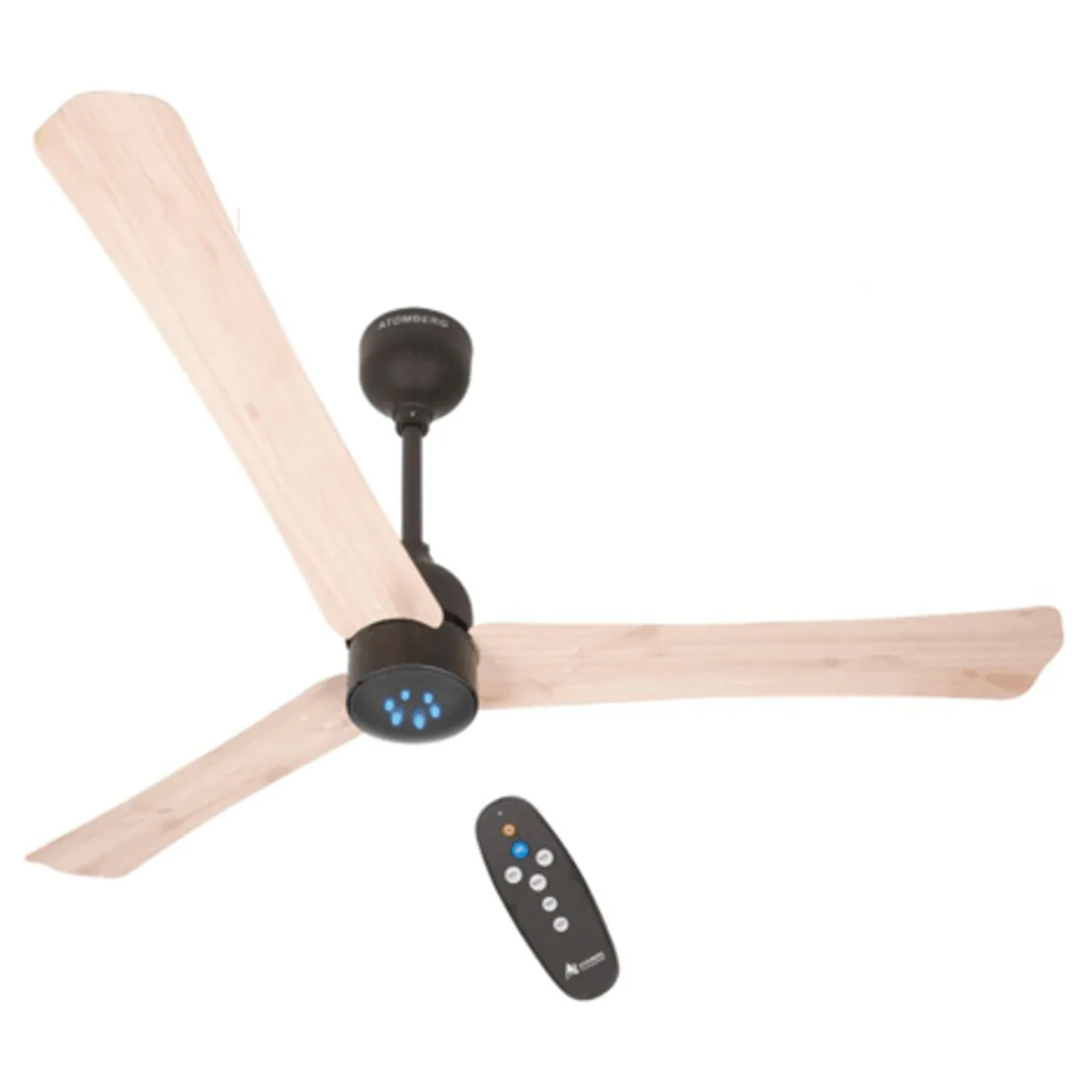 Atomberg Renesa Smart Plus IOT Enabled Ceiling Fan With BLDC Motor And Remote 1200mm Natural White Oak Wood