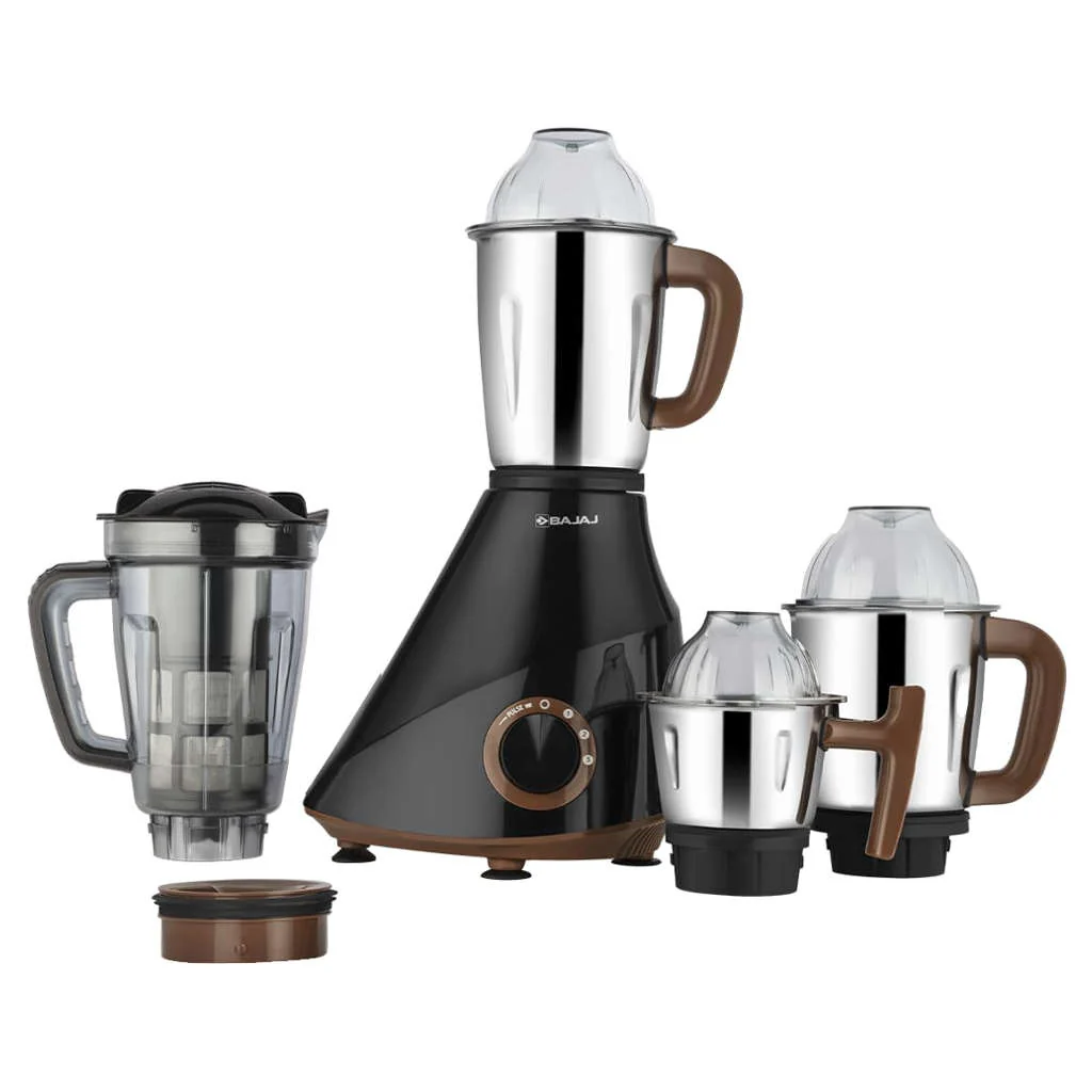 Bajaj Armor Series QuadraMax Mixer Grinder 4 Jars 1000 W Black/Chocolate