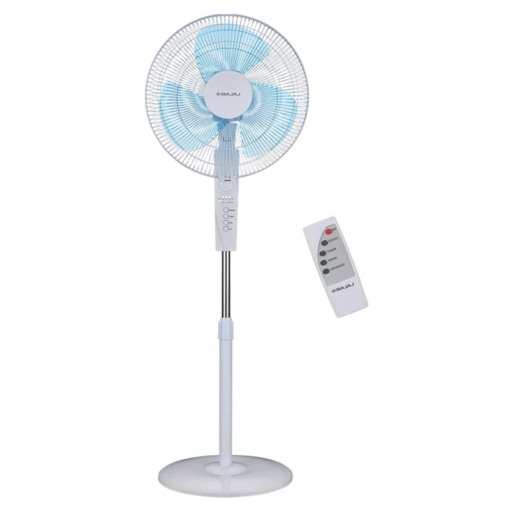 Bajaj BreezeMaster Pedestal Fan With Remote 400 mm White & Tinted Blue 252140