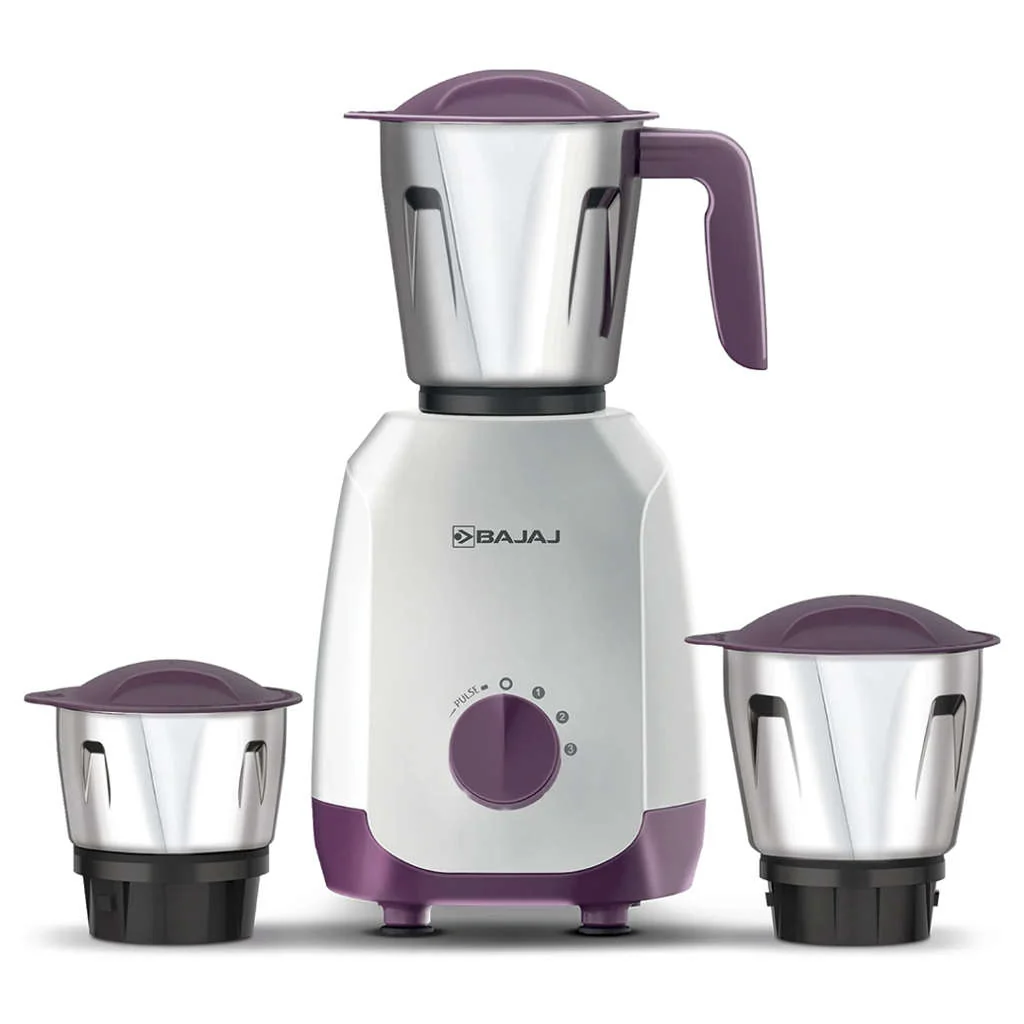 Bajaj Elegance Mixer Grinder 3 Jars 500 W White/Purple