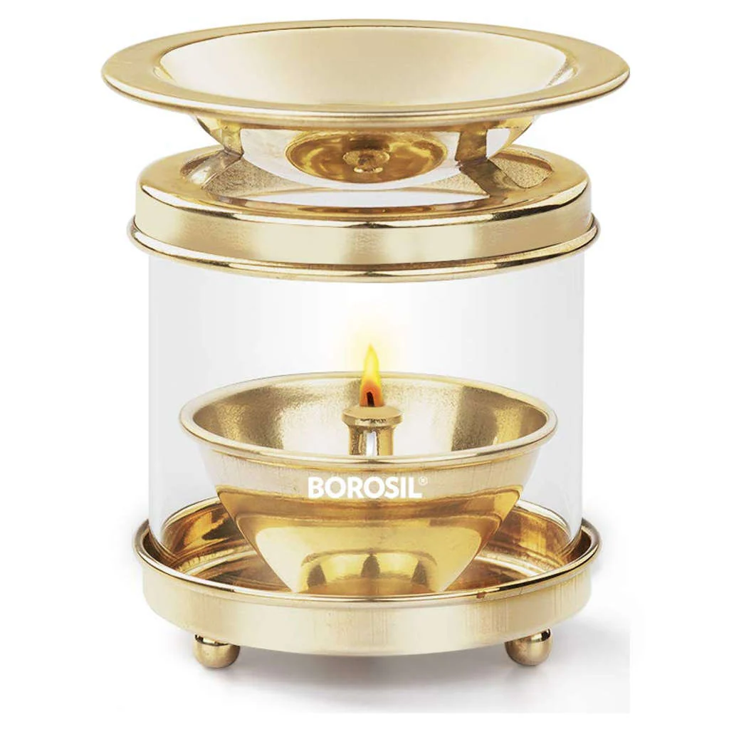 Borosil Brass Diffuser Akhand Diya Medium HDTRDFBR100 - Image 2