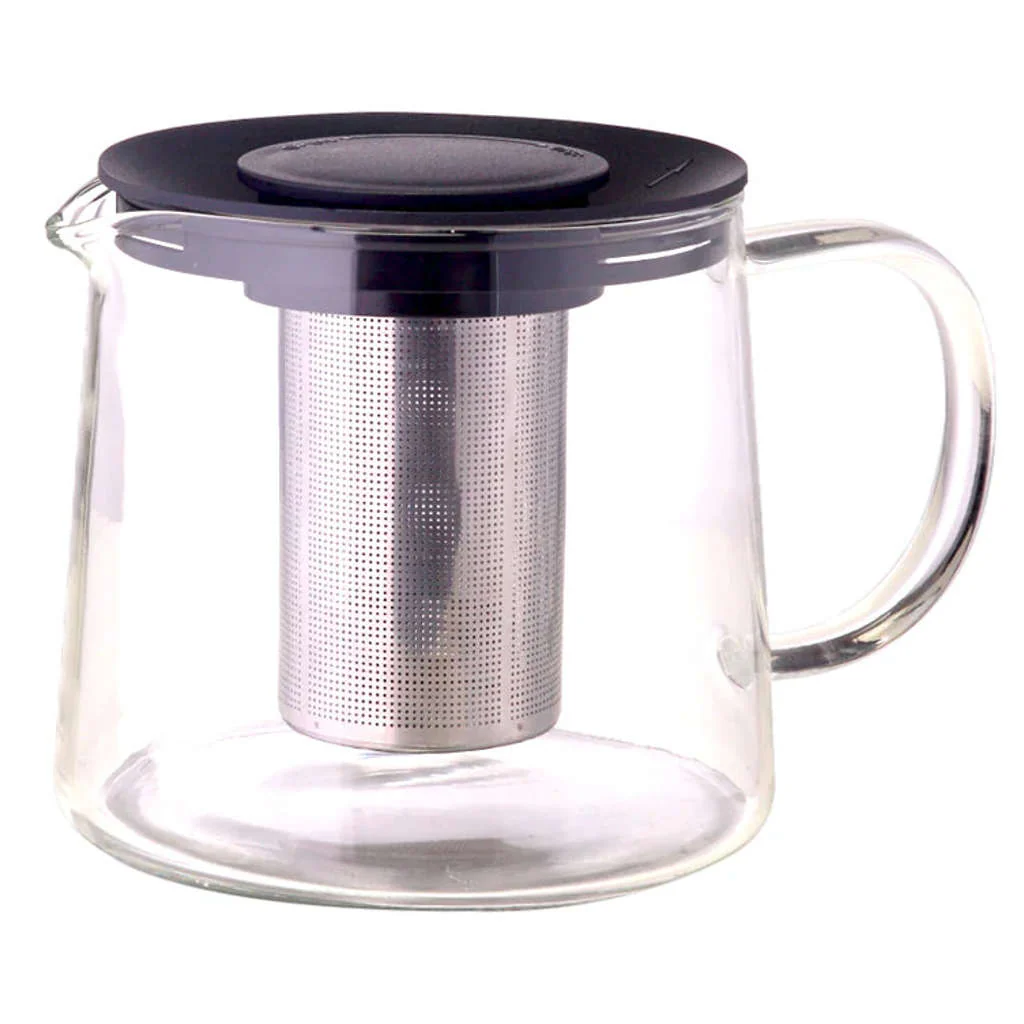 Borosil Carafe Flame Proof Kettle With Infuser 600ml Black ICFSS9B0600