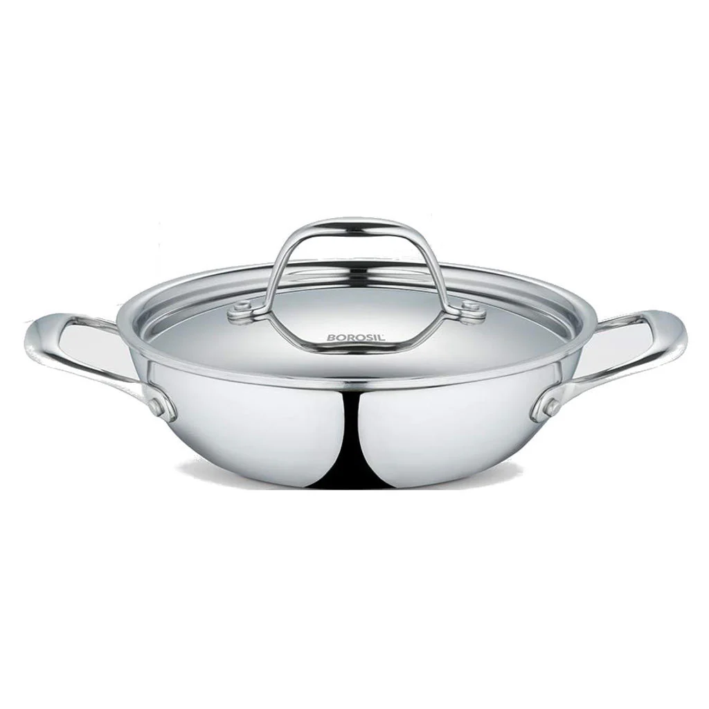 Borosil Cookfresh Stainless Steel Five-Ply Kadai 20 cm CFKD20SS21