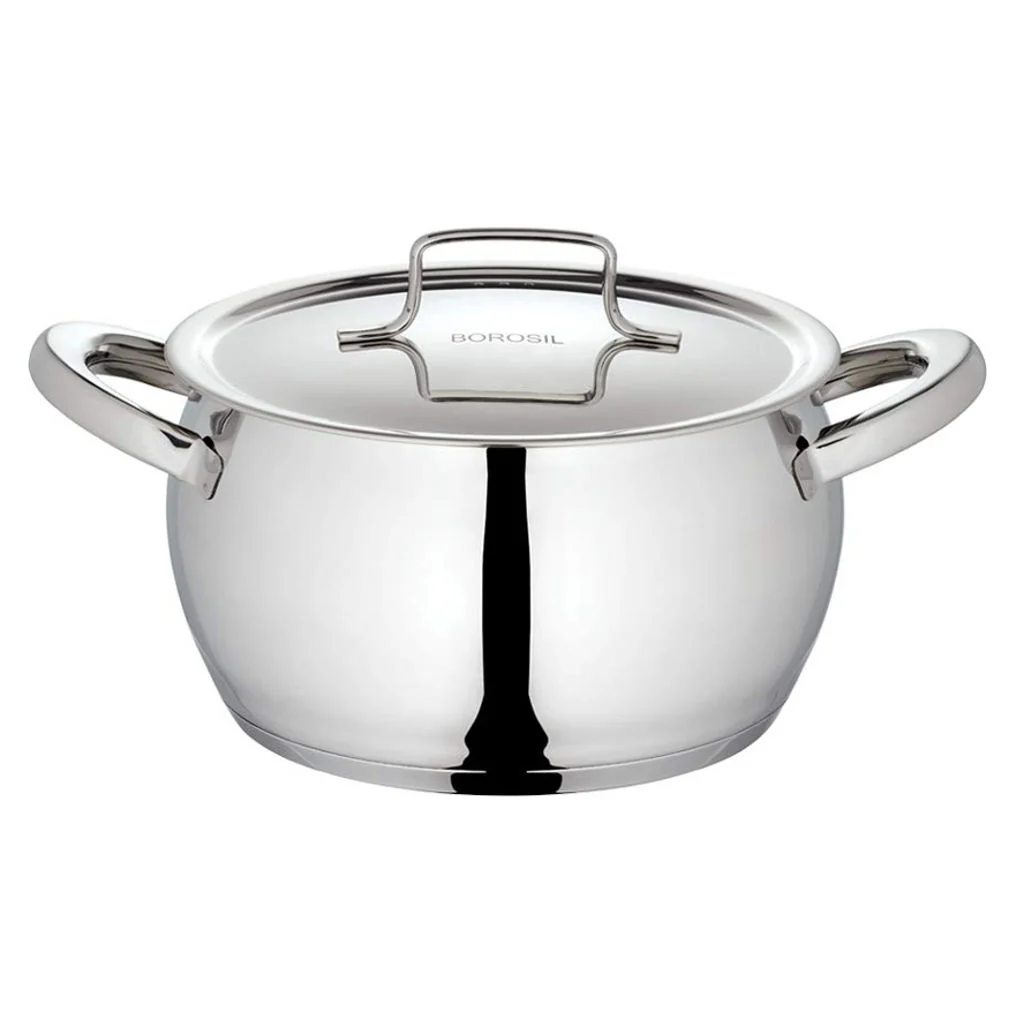 Borosil Cookfresh Stainless Steel Handi Casserole With Lid 20 cm CFHC20SS13