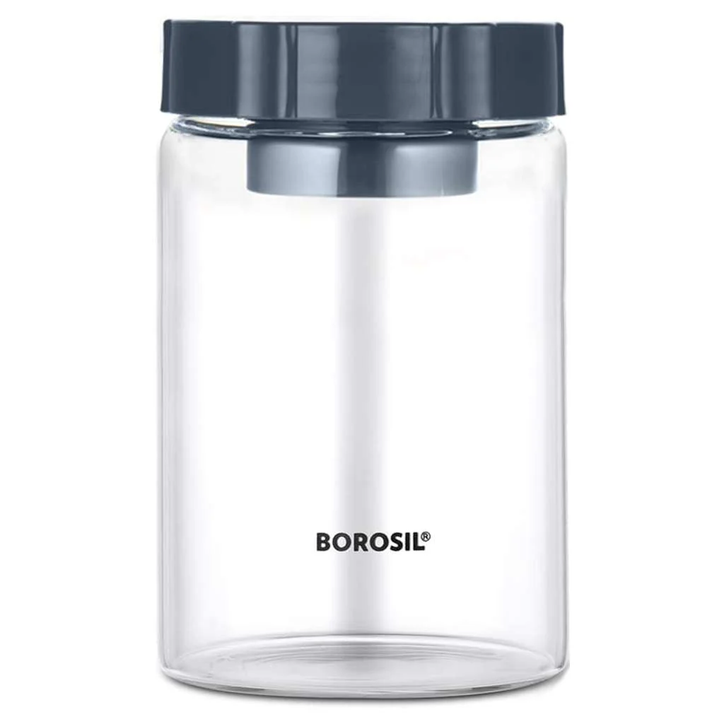 Borosil EasyScoop Endura Airtight Glass Storage Jar With PP Gray Lid 900 ml BVGJRESP900 - Image 2