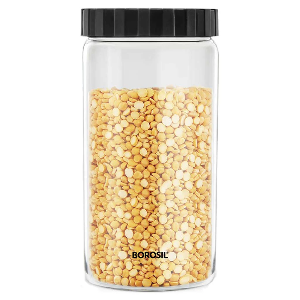 Borosil Endura Airtight Glass Storage Jar With PP Lid 1.2 Litre BVVGJPP1200