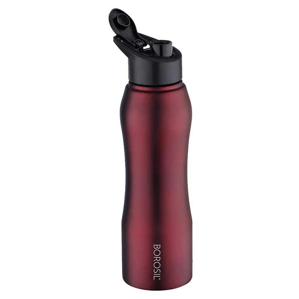 Borosil Grip N Sip Stainless Steel Water Bottle 750 ml Maroon BSW750SS15