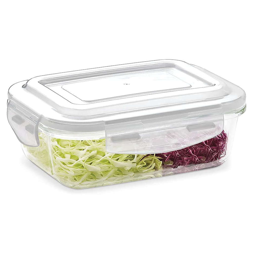 Borosil Klip N Store Rectangular Glass Storage Container 1.52 Litre ICYGCHLS152