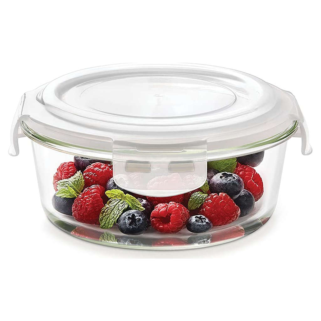 Borosil Klip N Store Round Glass Storage Container 950 ml ICYGCHRS950