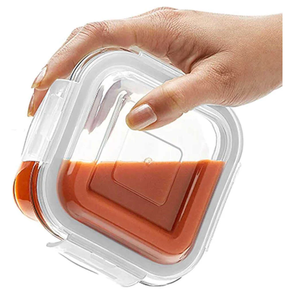 Borosil Klip N Store Square Glass Storage Container 520 ml ICYGCHSS520 - Image 2