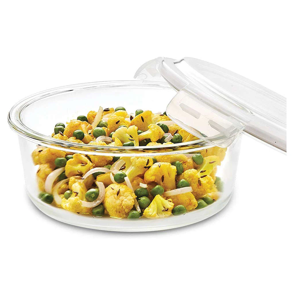 Borosil Klip N Store Square + Round Glass Storage Container Set Of 2 (320ml + 400ml) ICYSQRD201T - Image 3