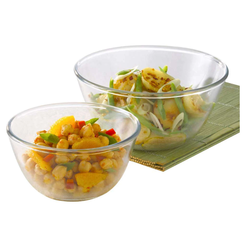 Borosil Mixing & Serving Glass Bowl Set Of 2 (2.5Litre + 3.5Litre) IH22MB14023