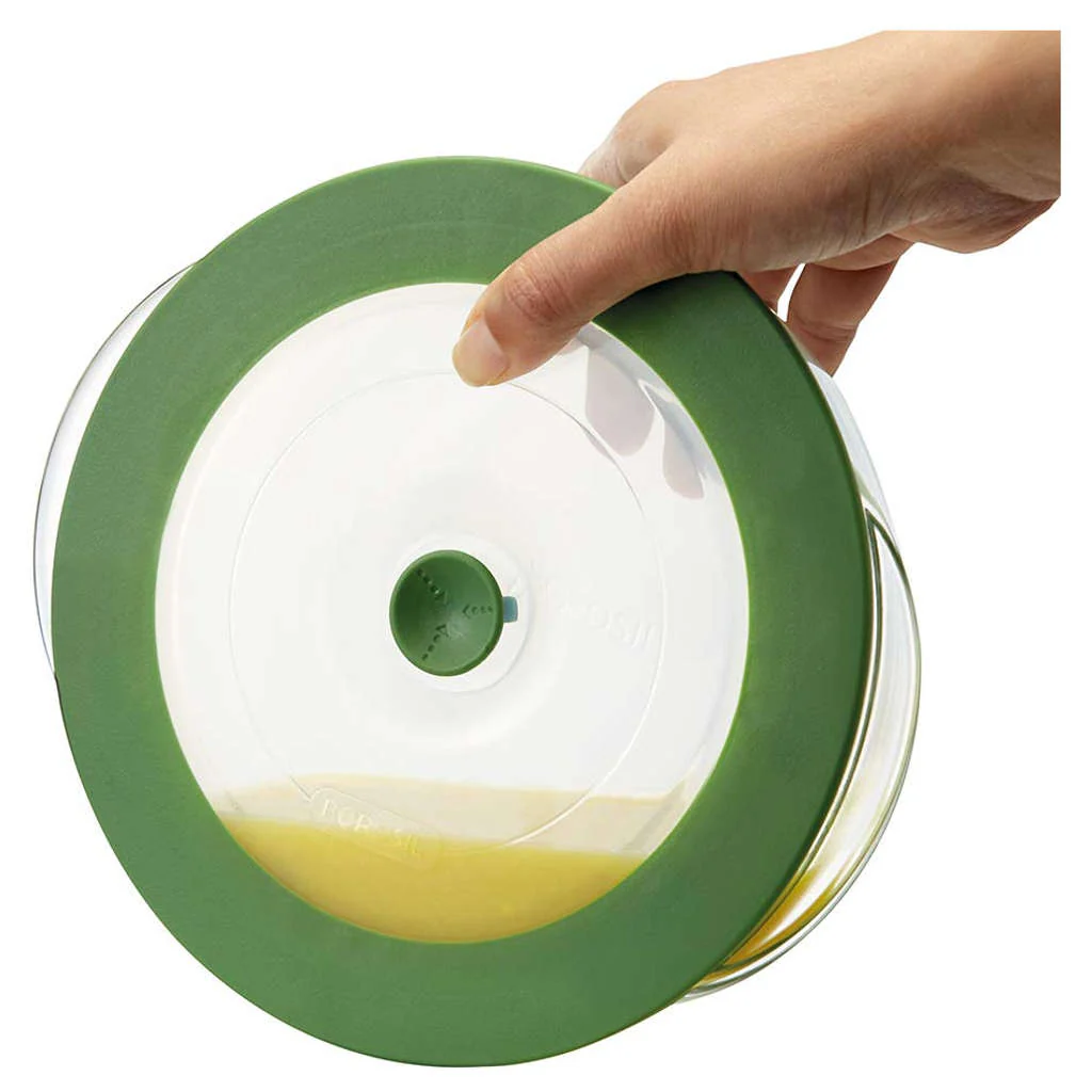 Borosil Round Glass Dish With Green Lid 1 Litre IYRNGRL1000 - Image 4