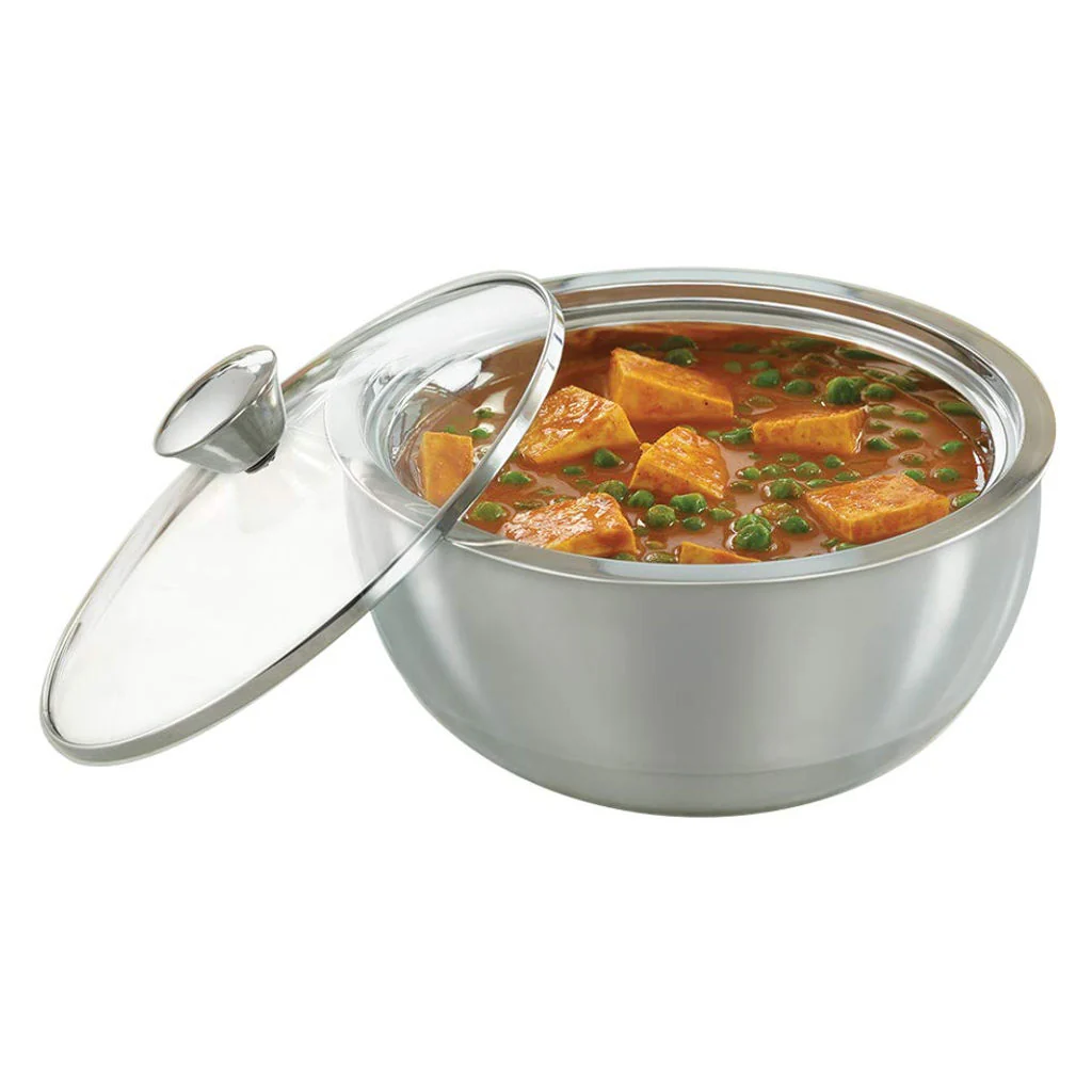 Borosil Servefresh Stainless Steel Curry Server Casserole 900 ml SF0900GLCS12
