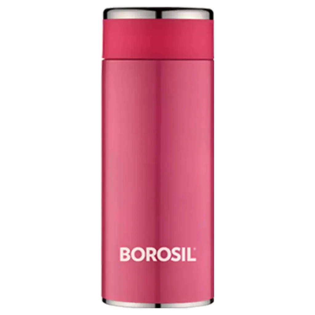 Borosil Travelsmart Vacuum Insulated Stainless Steel Water Bottle 200 ml Pink BT200PK115