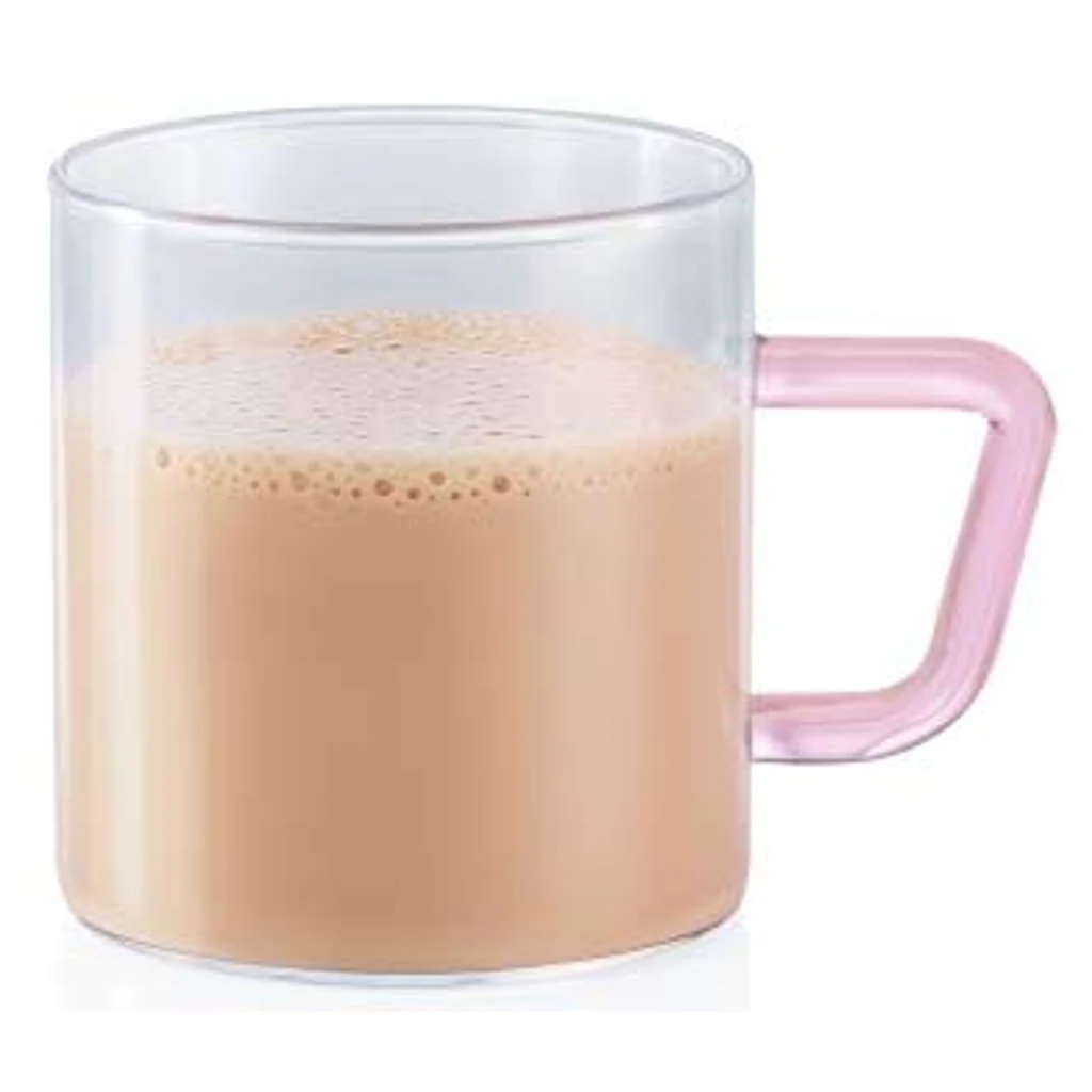 Borosil Vision Glass Mug With Pink Handle Set Of 6 Pcs 190 ml BVCM190PN06 - Image 2
