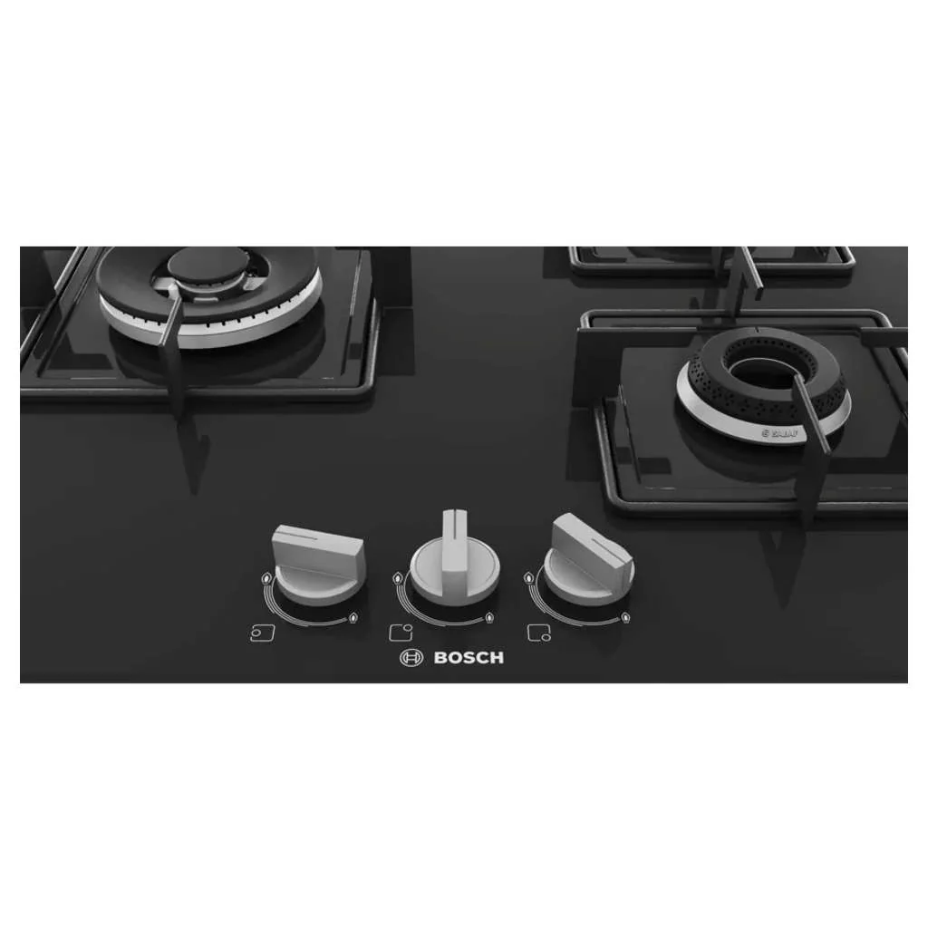 Bosch Glass Top Gas Stove 3 Burner Black PNC6B6B11I - Image 2