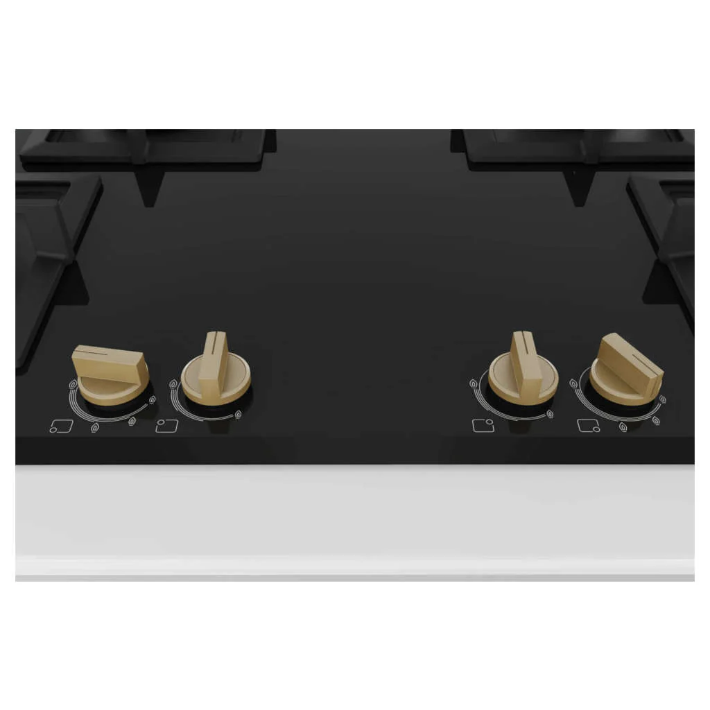 Bosch Glass Top Gas Stove 4 Burner Black PNF9B6G20I - Image 2