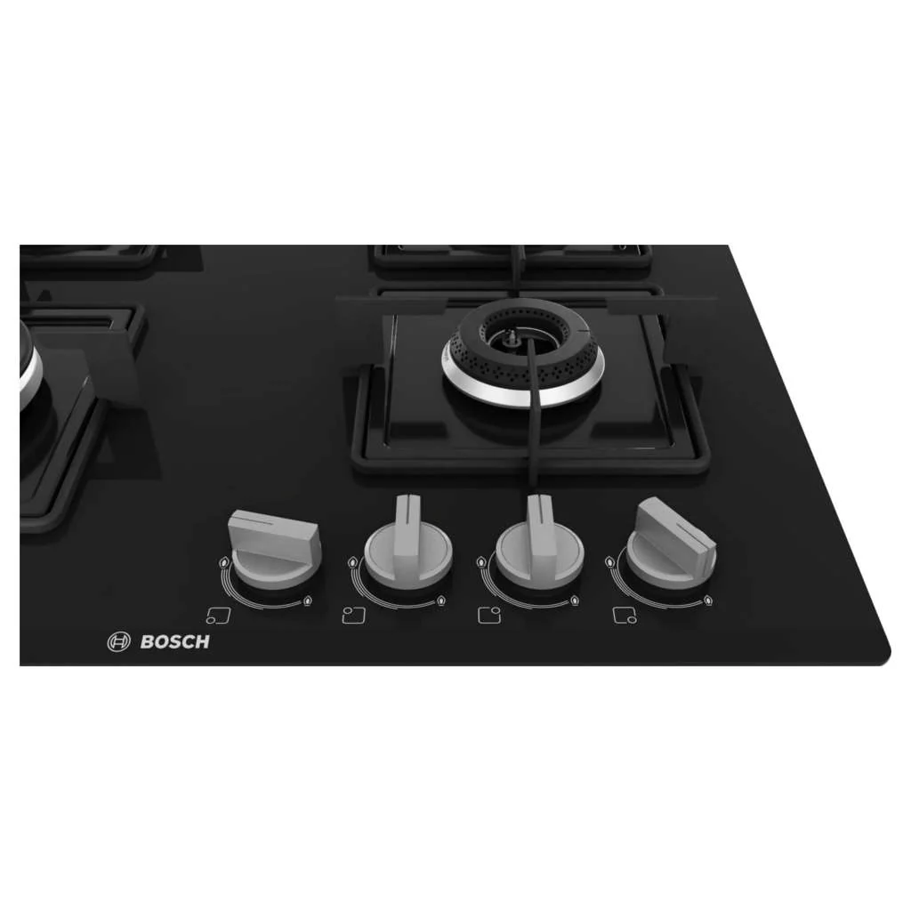 Bosch Glass Top Gas Stove 4 Burner Black PNH6B6B12I - Image 3