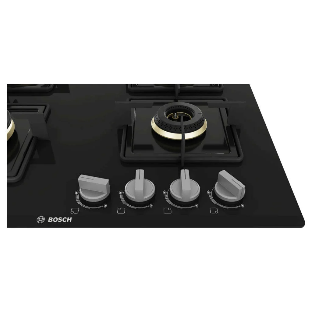 Bosch Glass Top Gas Stove 4 Burner Black PNH6B6F10I - Image 3