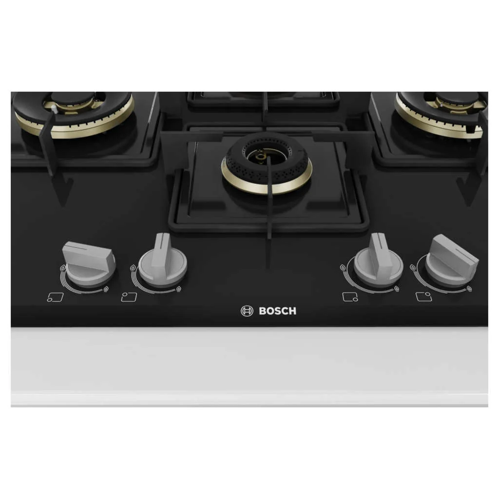 Bosch Glass Top Gas Stove 4 Burner Black PNI7B6F10I - Image 2