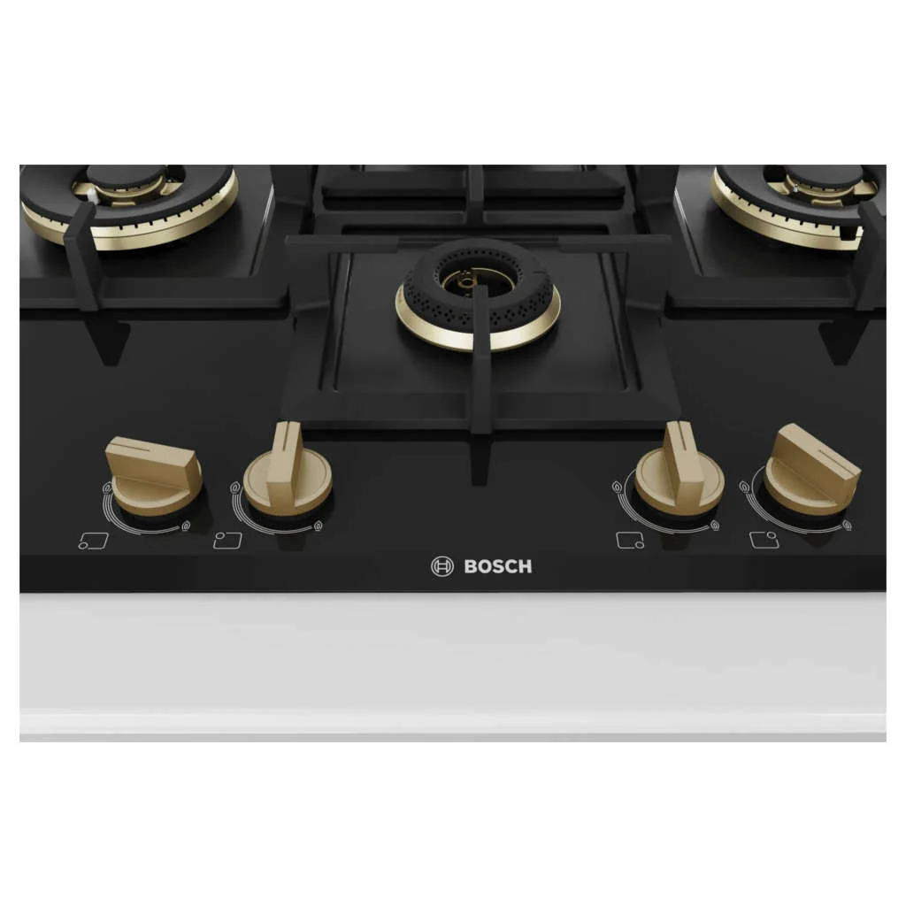 Bosch Glass Top Gas Stove 4 Burner Black PNI7B6F20I - Image 2
