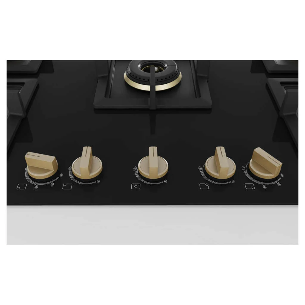 Bosch Glass Top Gas Stove 5 Burner Black PNV9B6G20I - Image 2