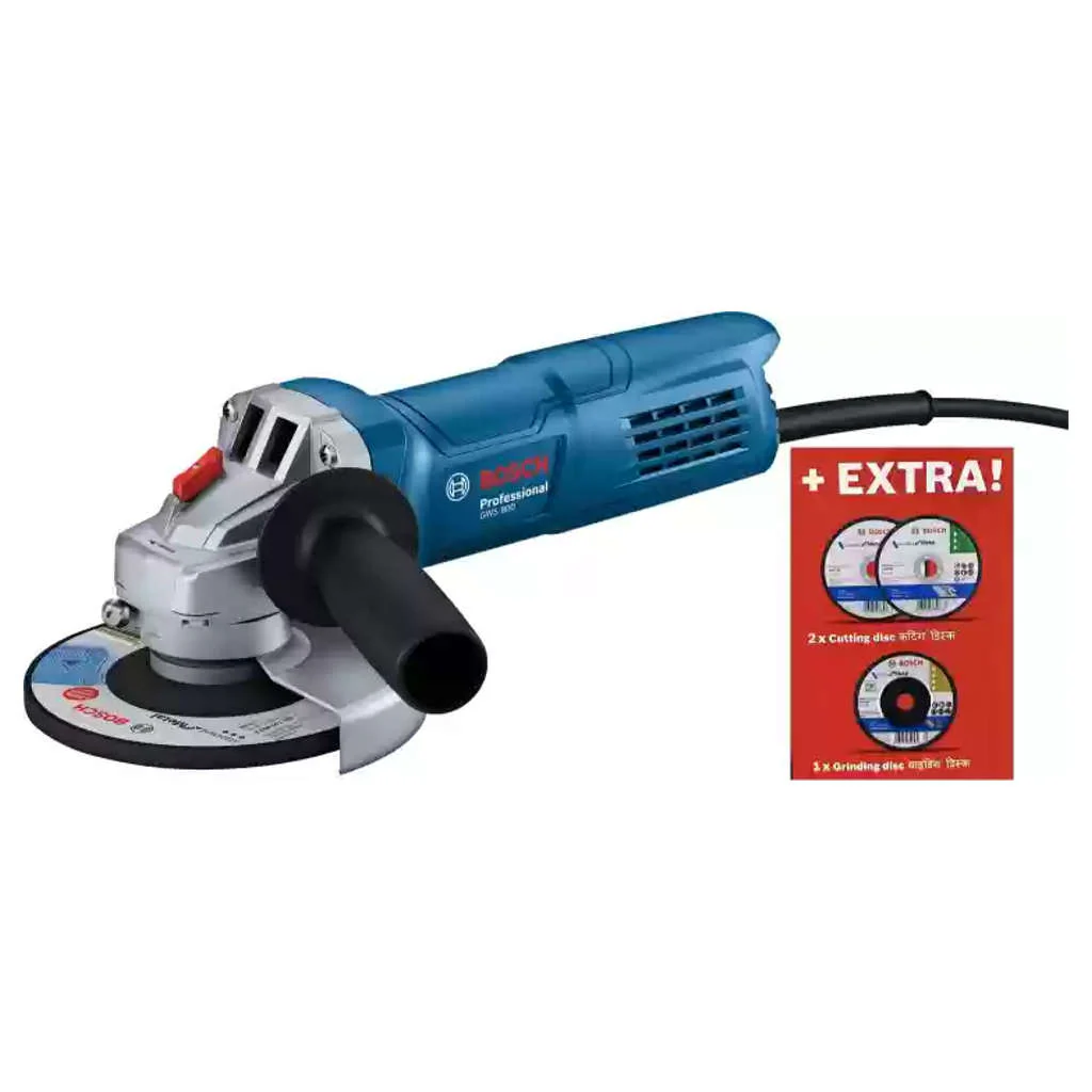 Bosch Professional Angle Grinder With 2 Cutting Disc + 1 Grinding Disc GWS 800
