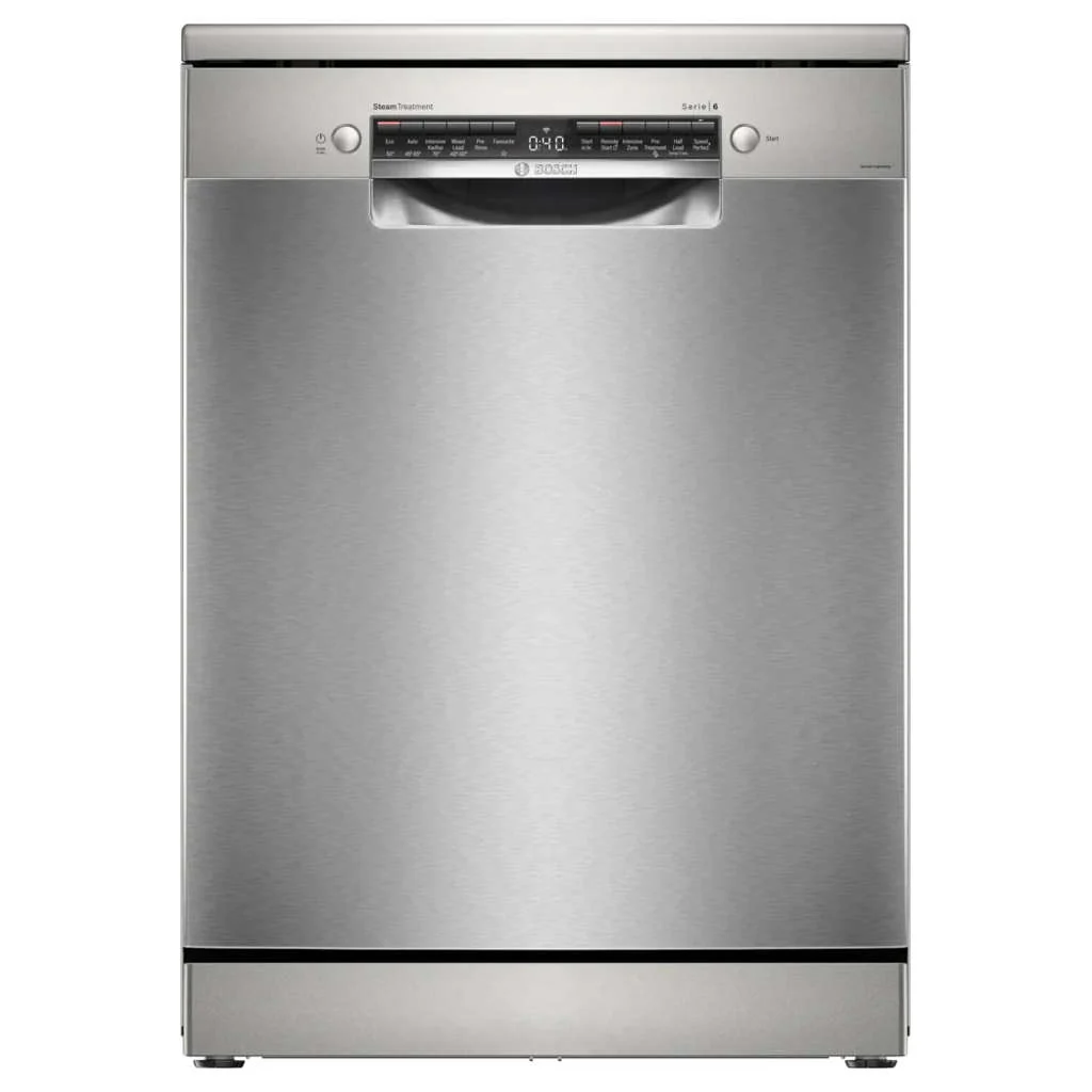 Bosch Series 6 Free Standing 15 Place Setting Dishwasher 60 cm Brushed Steel Anti-Fingerprint SMS6HMI01I