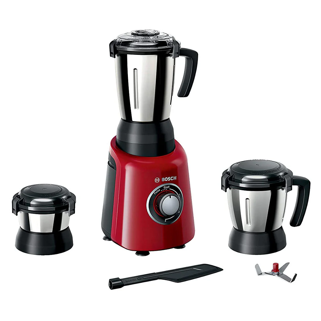 Bosch TrueMixx Radiance 3 Jars Mixer Grinder 600W Red MGM4334RIN