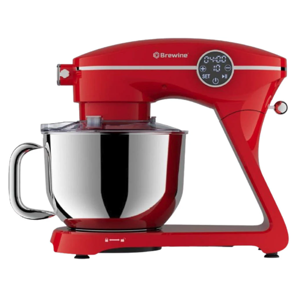 Brewine Stand Mixer With Stainless Steel Bowl 6 Litre Red