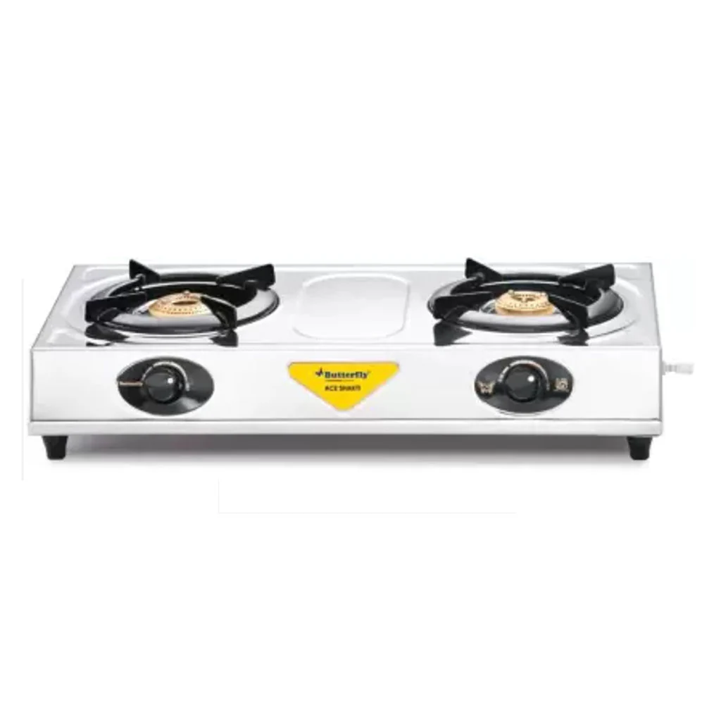 Butterfly Ace Shakti Stainless Steel LPG Gas Stove 2 Burner