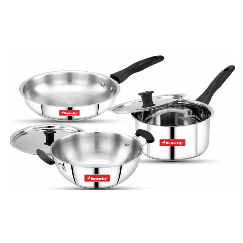 Butterfly Classic Stainless Steel Cookware Set Of 5 Pcs Silver