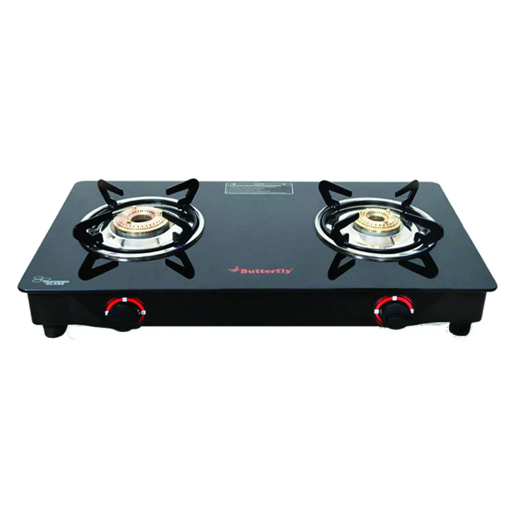 Butterfly Duo Plus Glass Top Gas Stove 2 Burner
