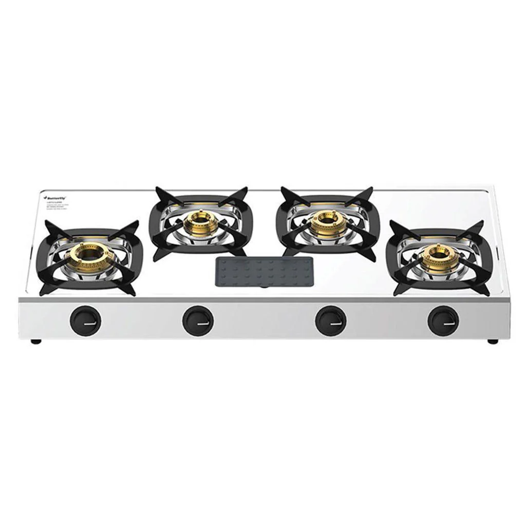 Butterfly Matchless Stainless Steel LPG Gas Stove 4 Burner