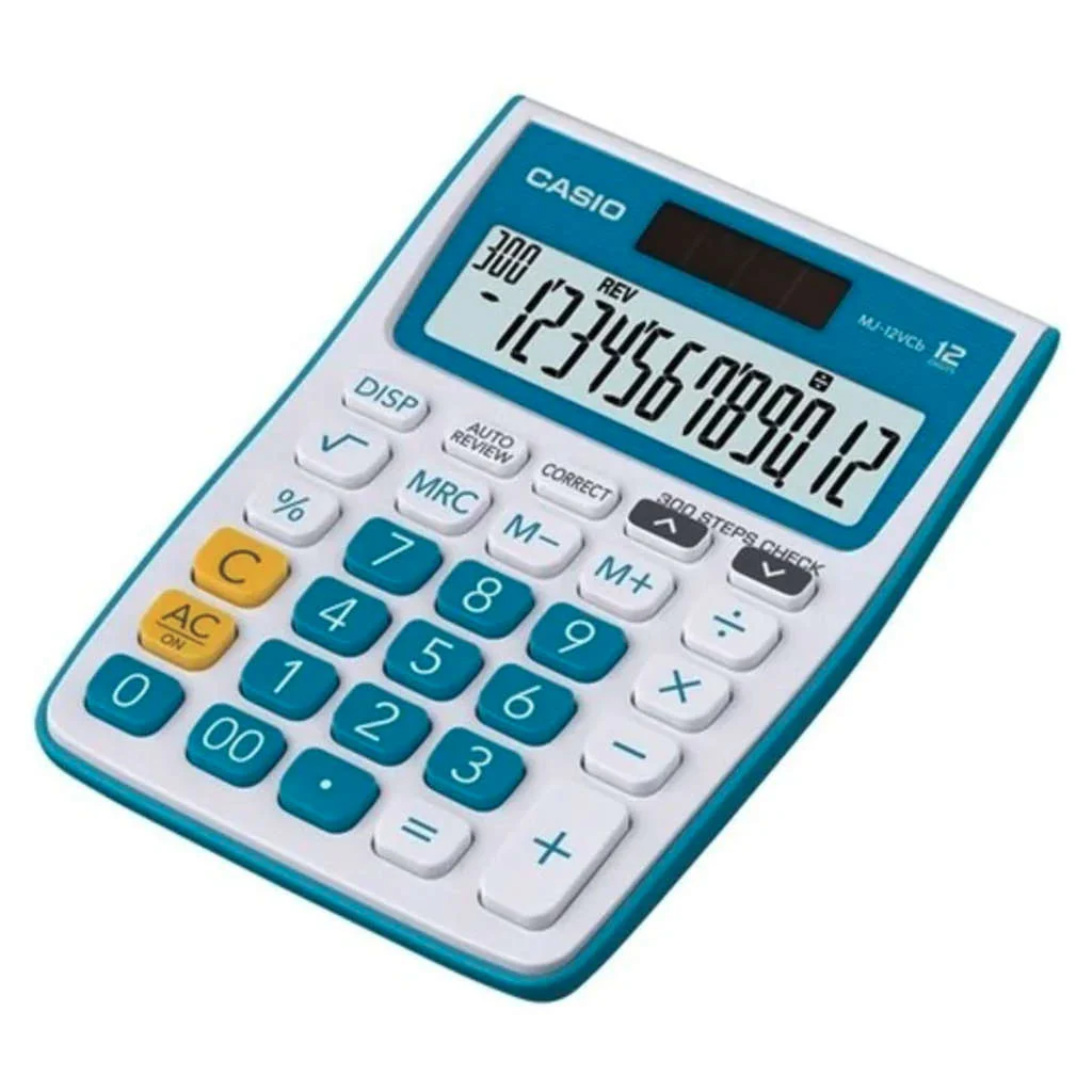 Casio 12 Digits Portable Basic Calculator MJ-12VCB-BU