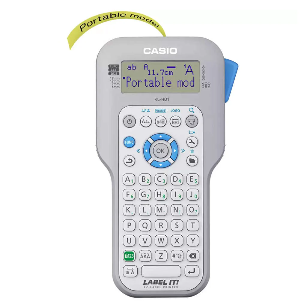 Casio Label Printer With 31 Languages Support & Print Preview KL-HD1-W-DH CF12